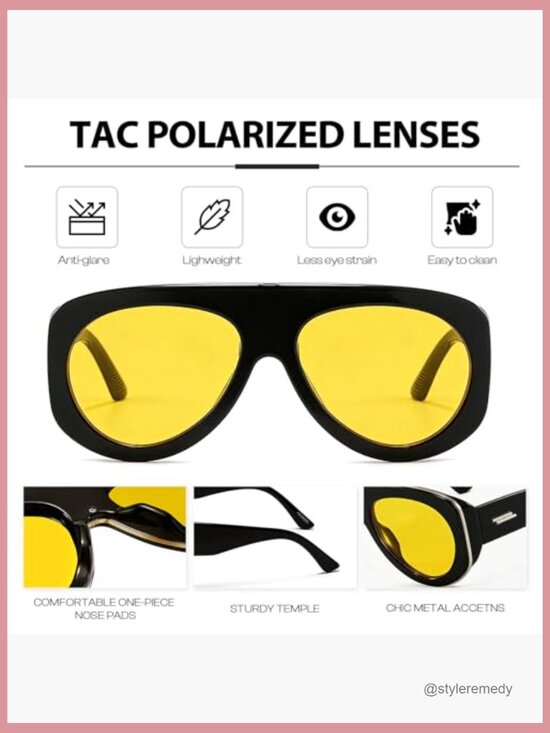 Oversized Aviator Sunglasses with UV Protection for Driving Traveling main image 2